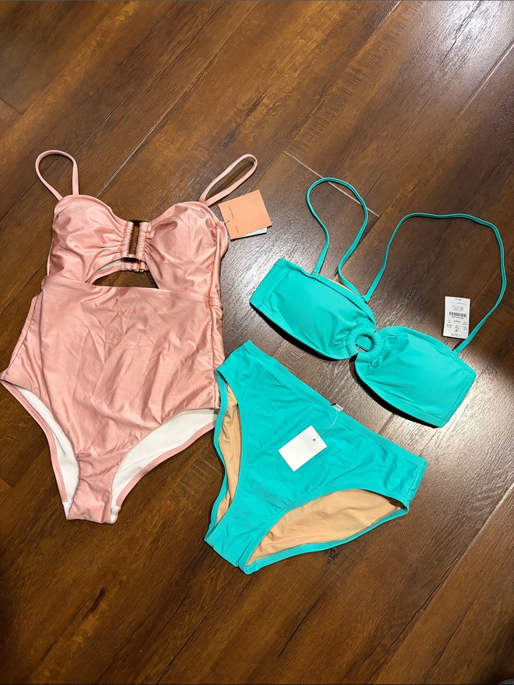 NWT-Pink One-Piece Swimsuit & Teal Bikini Set - Two-Piece Mix 👙